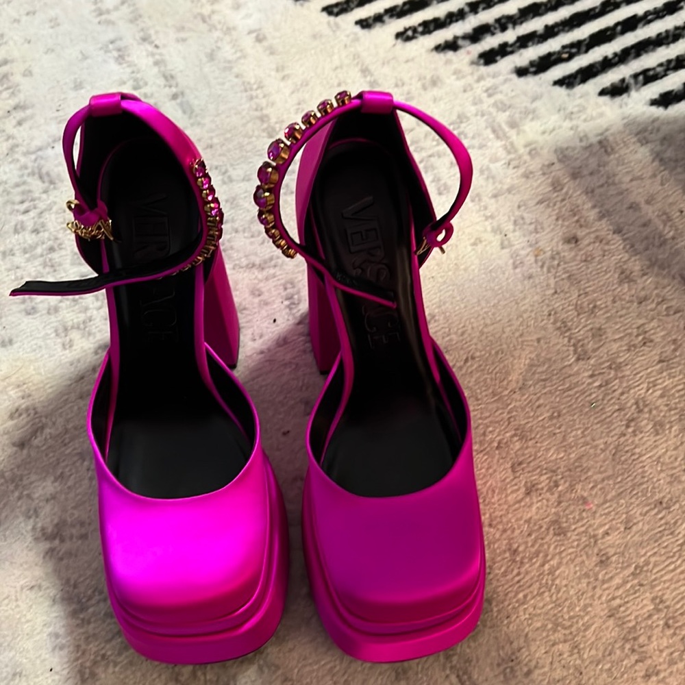Versace Satin Platform Heels